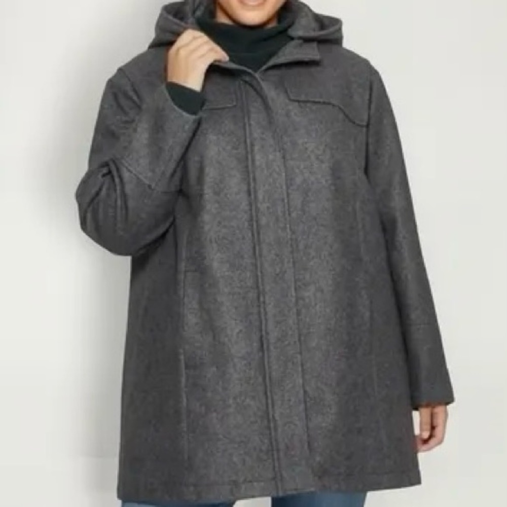 Ava & Viv Winter Wool Coat Removable Hood X